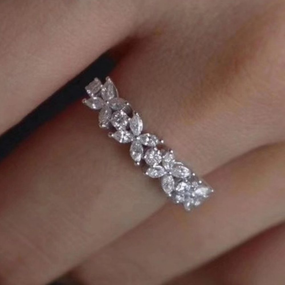 Marquis Flower Ring - Picture 1 of 8
